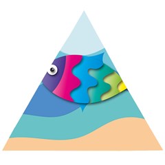 Illustrations Fish Sea Summer Colorful Rainbow Wooden Puzzle Triangle
