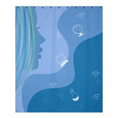 Online Woman Beauty Blue Shower Curtain 60  X 72  (medium) 