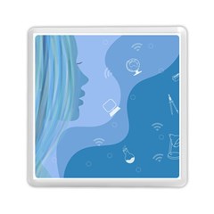 Online Woman Beauty Blue Memory Card Reader (square)