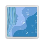 Online Woman Beauty Blue Memory Card Reader (Square) Front