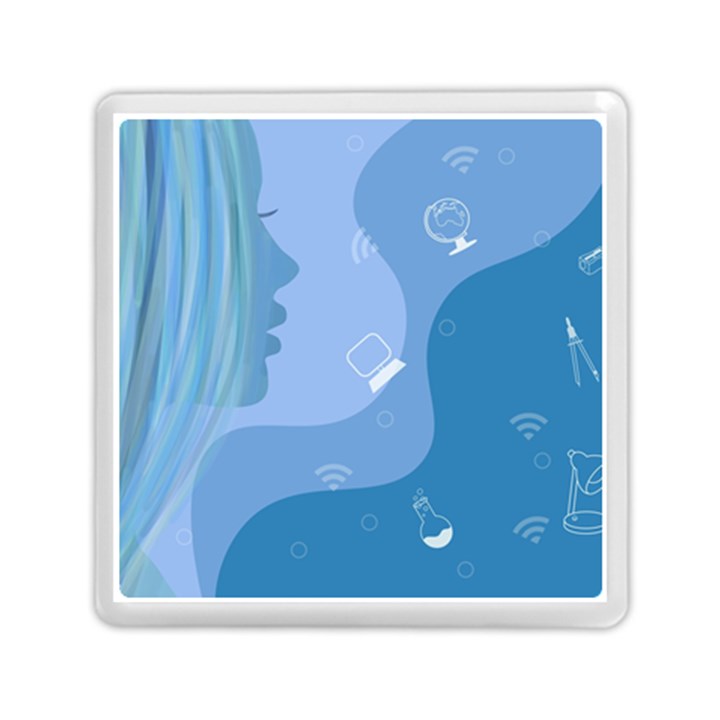 Online Woman Beauty Blue Memory Card Reader (Square)