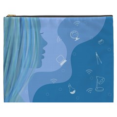 Online Woman Beauty Blue Cosmetic Bag (xxxl)