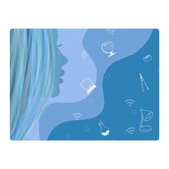 Online Woman Beauty Blue Double Sided Flano Blanket (mini) 