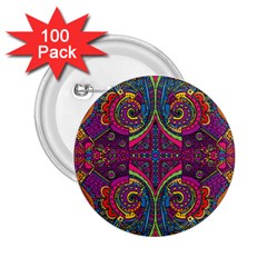 Colorful Boho Pattern 2 25  Buttons (100 Pack)  by designsbymallika