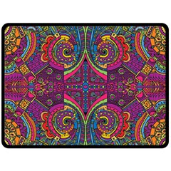 Colorful Boho Pattern Fleece Blanket (large)  by designsbymallika