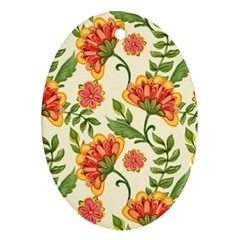 Orange Flowers Ornament (Oval)