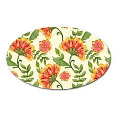 Orange Flowers Oval Magnet