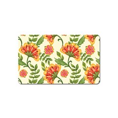 Orange Flowers Magnet (Name Card)