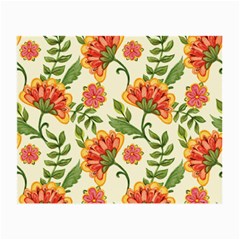 Orange Flowers Small Glasses Cloth