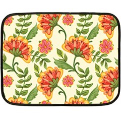 Orange Flowers Double Sided Fleece Blanket (Mini) 