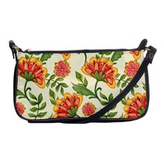 Orange Flowers Shoulder Clutch Bag