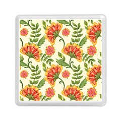 Orange Flowers Memory Card Reader (Square)