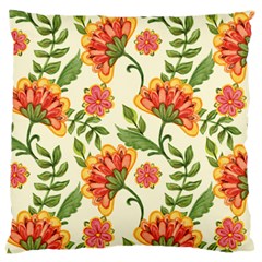 Orange Flowers Large Cushion Case (One Side)