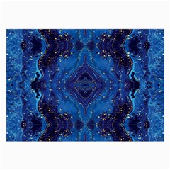 Blue Golden Marble Print Large Glasses Cloth (2 Sides) by designsbymallika