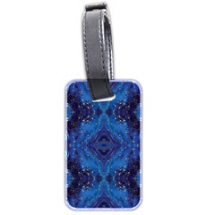 Blue Golden Marble Print Luggage Tag (two Sides) by designsbymallika