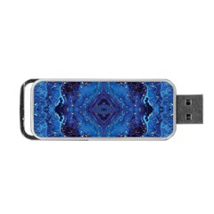 Blue Golden Marble Print Portable Usb Flash (two Sides) by designsbymallika