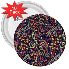 Pretty Baatik Print 3  Buttons (10 Pack)  by designsbymallika