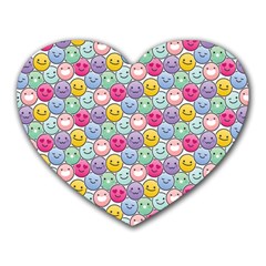 Cute Emoticon Pattern Heart Mousepads by designsbymallika