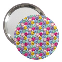 Cute Emoticon Pattern 3  Handbag Mirrors by designsbymallika