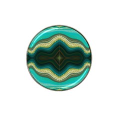 Green Golden Marble Print Hat Clip Ball Marker by designsbymallika