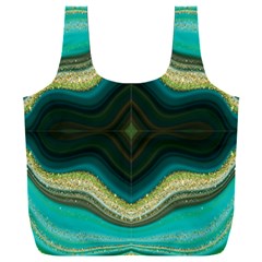 Green Golden Marble Print Full Print Recycle Bag (xxxl) by designsbymallika