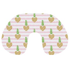 Heart Pineapple Travel Neck Pillow by designsbymallika