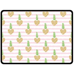Heart Pineapple Double Sided Fleece Blanket (large)  by designsbymallika