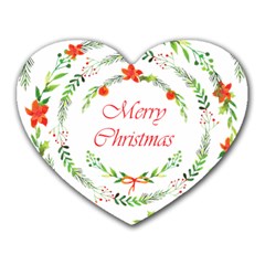 Merry Christmas Heart Mousepads by designsbymallika