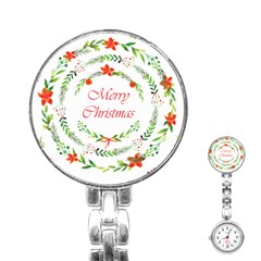 Merry Christmas Stainless Steel Nurses Watch