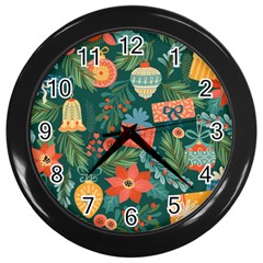 Christmas Love Wall Clock (black) by designsbymallika