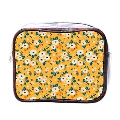 White Flowers Mini Toiletries Bag (one Side)