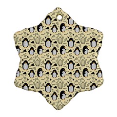 Cute Penguin Love Snowflake Ornament (two Sides) by designsbymallika