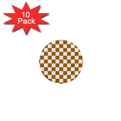 Checkerboard Gold 1  Mini Buttons (10 Pack)  by impacteesstreetweargold