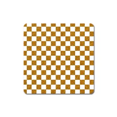 Checkerboard Gold Square Magnet by impacteesstreetweargold