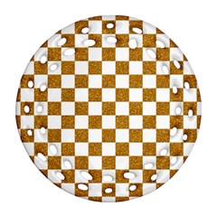 Checkerboard Gold Ornament (round Filigree) by impacteesstreetweargold