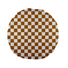 Checkerboard Gold Standard 15  Premium Flano Round Cushions by impacteesstreetweargold