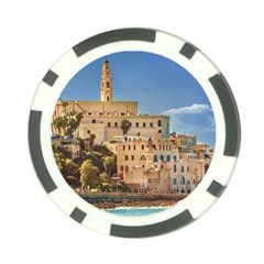 Old Jaffa Cityscape, Israel Poker Chip Card Guard by dflcprintsclothing