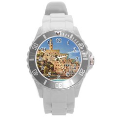 Old Jaffa Cityscape, Israel Round Plastic Sport Watch (l) by dflcprintsclothing