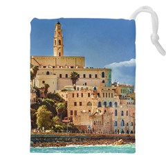 Old Jaffa Cityscape, Israel Drawstring Pouch (4xl) by dflcprintsclothing