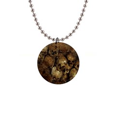 Skull Texture Vintage 1  Button Necklace by Alisyart