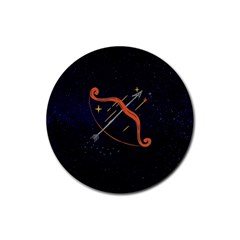 Zodiak Sagittarius Horoscope Sign Star Rubber Round Coaster (4 Pack)  by Alisyart