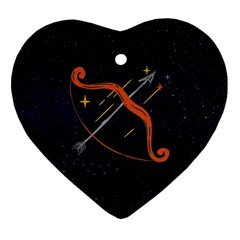 Zodiak Sagittarius Horoscope Sign Star Heart Ornament (two Sides)