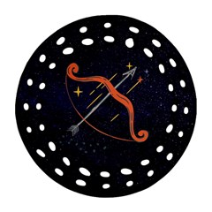 Zodiak Sagittarius Horoscope Sign Star Round Filigree Ornament (two Sides)