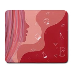 Online Woman Beauty Pink Large Mousepads