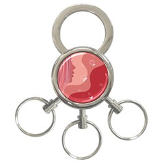 Online Woman Beauty Pink 3-Ring Key Chain