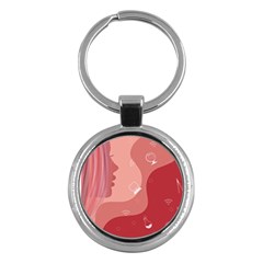 Online Woman Beauty Pink Key Chain (round)