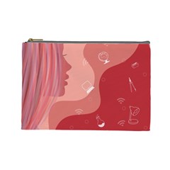 Online Woman Beauty Pink Cosmetic Bag (Large)