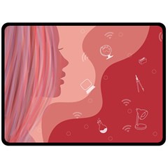 Online Woman Beauty Pink Fleece Blanket (Large) 