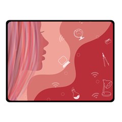 Online Woman Beauty Pink Fleece Blanket (Small)
