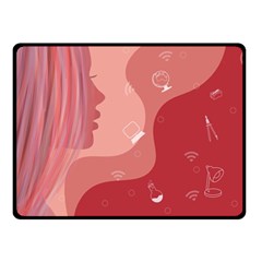 Online Woman Beauty Pink Double Sided Fleece Blanket (small)  by Mariart